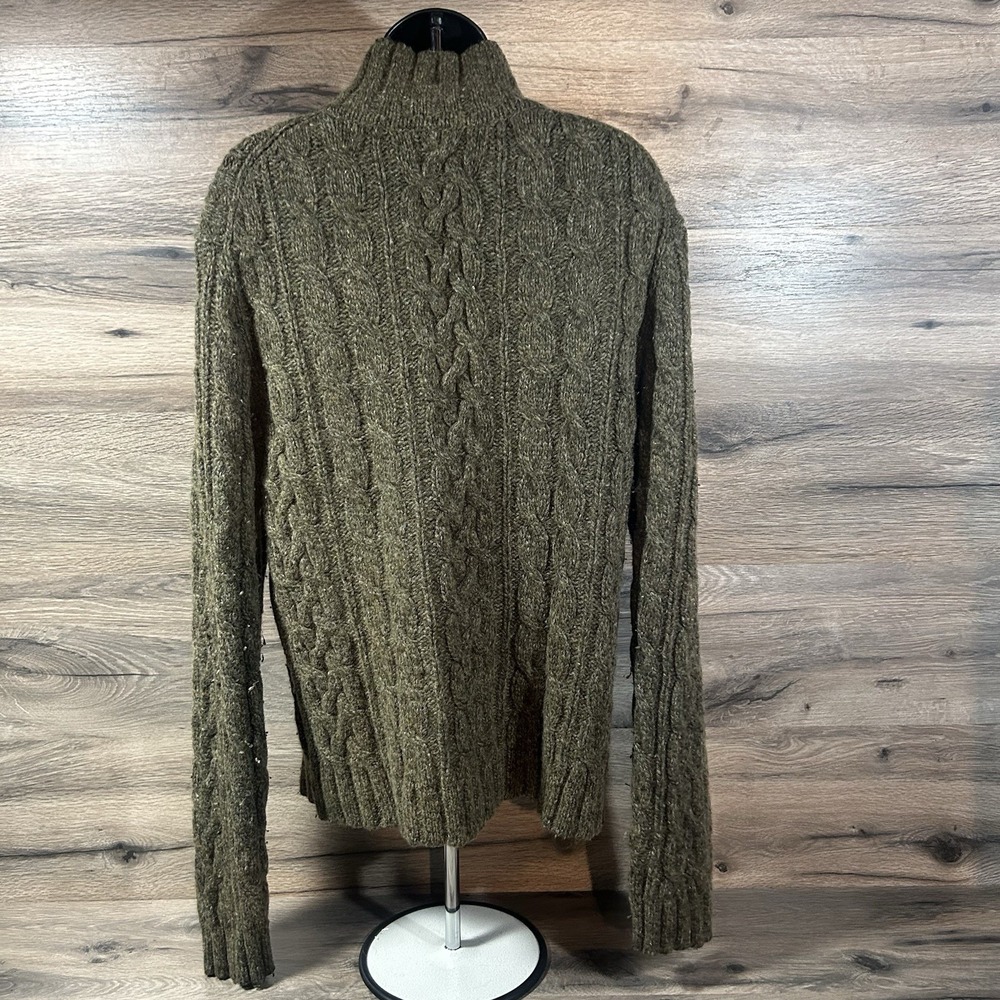 VTG Abercrombie And Fitch Wool Turtleneck Sweater Knit Fisherman Womens XL - Picture 9 of 9